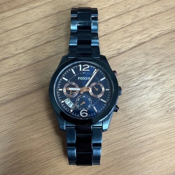 Fossil Perfect Boyfriend Blue Chronograph Watch - Picture 2 of 6